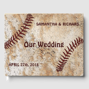 Baseball Wedding Guest Book, Personalized Guest Book