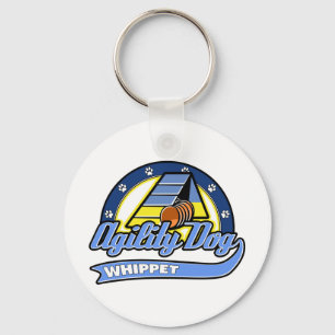 Baseball Whippet Agility Keychain