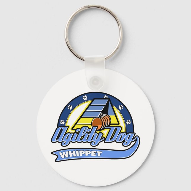 Baseball Whippet Agility Keychain (Front)