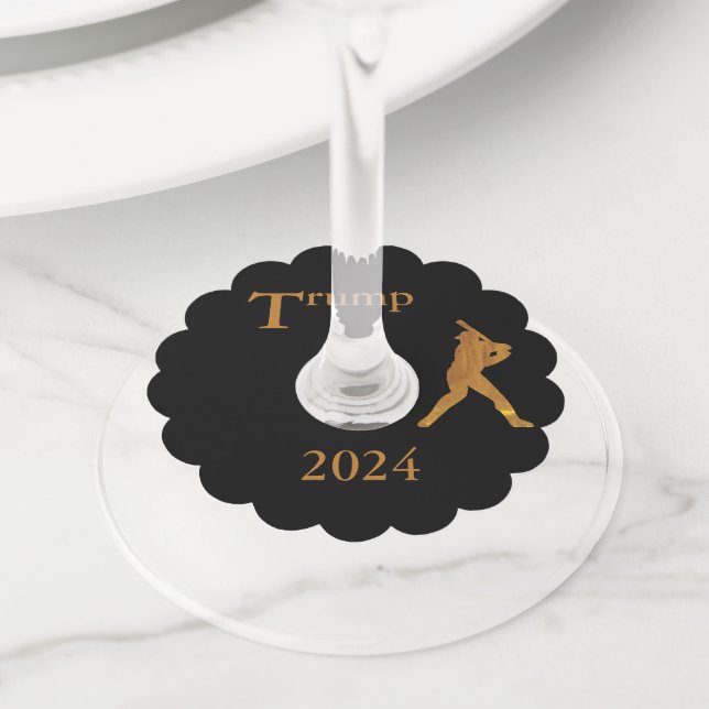 Baseball Wine Glass Tag (Close Up)