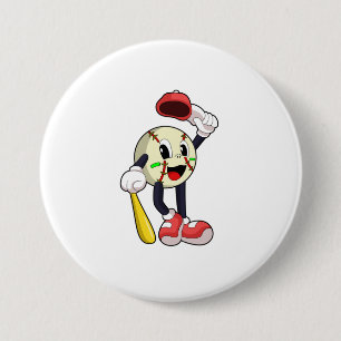 Baseball with Baseball bat 3 Inch Round Button