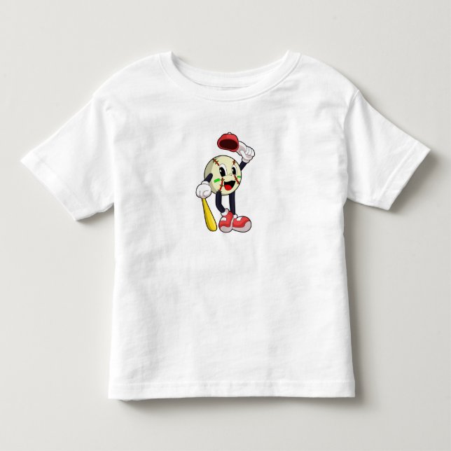 Baseball with Baseball bat Toddler T-shirt (Front)