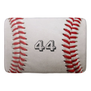 Baseball with Customizable Number Bath Mat