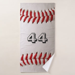 Baseball with Customizable Number Bath Towel