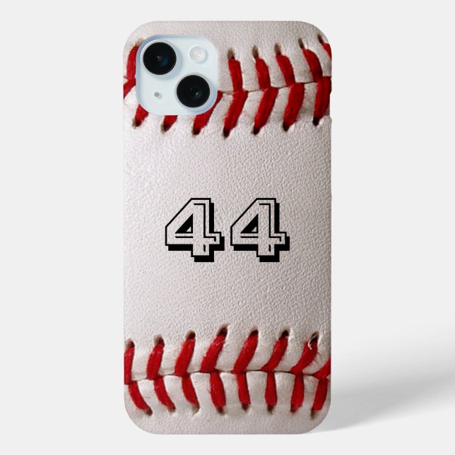 Baseball with Customizable Number Case-Mate iPhone Case (Back)
