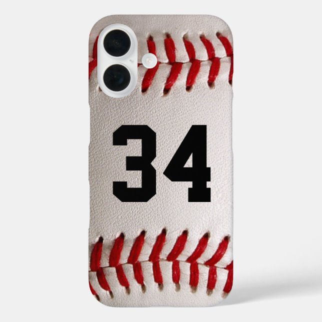 Baseball with Customizable Number Case-Mate iPhone Case (Back)
