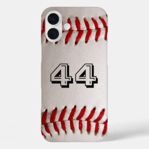 Baseball with Customizable Number iPhone 16 Plus Case