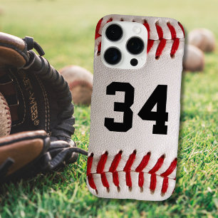 Baseball with Customizable Number iPhone 16 Pro Case