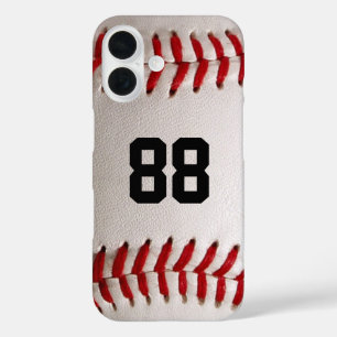 Baseball with Customizable Number iPhone 16 Case