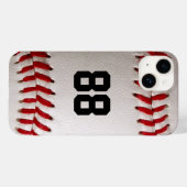 Baseball with Customizable Number Case-Mate iPhone Case (Back (Horizontal))