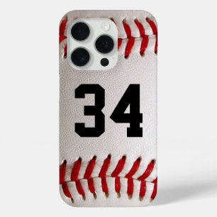 Baseball with Customizable Number iPhone 15 Pro Case