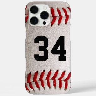 Baseball with Customizable Number iPhone 16 Pro Max Case