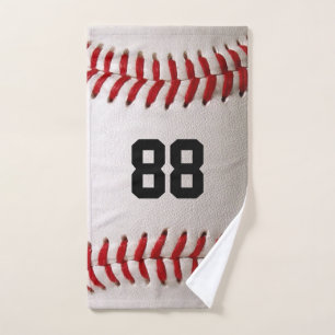 Baseball with Customizable Number Hand Towel