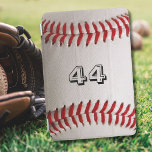 Baseball with Customizable Number iPad Mini Cover<br><div class="desc">A macro photograph of a brand new Baseball with red stitching. Perfect gift for the baseball or softball sports fan.</div>