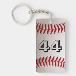 Baseball with Customizable Number Keychain