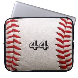 Baseball with customizable number laptop sleeve