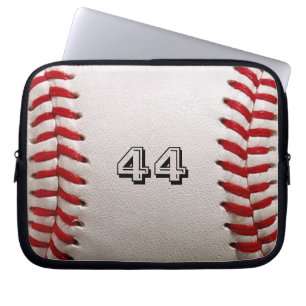 Baseball with customizable number laptop sleeve