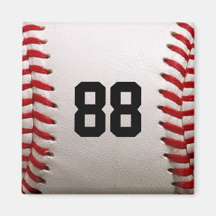 Baseball with Customizable Number Magnet