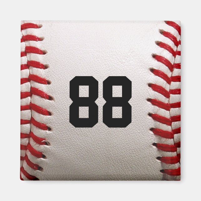 Baseball with Customizable Number Magnet (Front)
