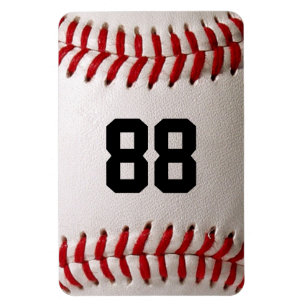 Baseball with Customizable Number Magnet