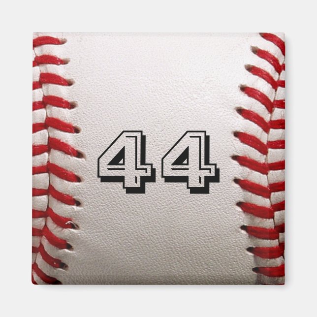 Baseball with Customizable Number Magnet (Front)