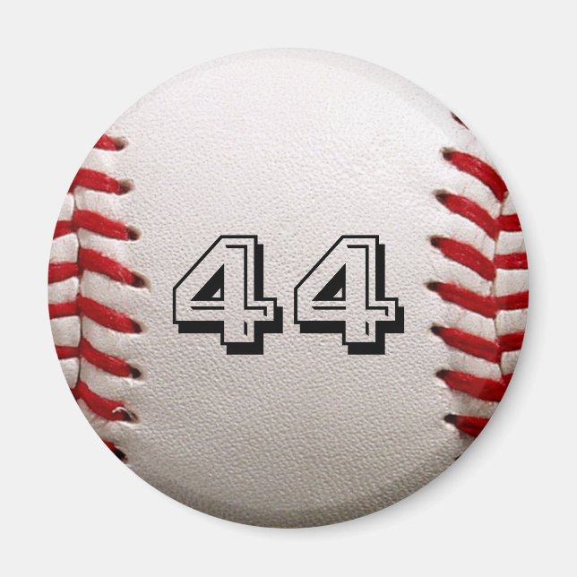 Baseball with Customizable Number Magnet (Front)