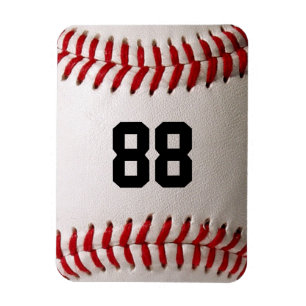 Baseball with Customizable Number Magnet