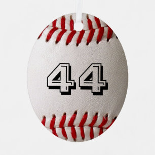 Baseball with Customizable Number Metal Ornament