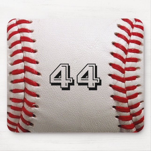 Baseball with Customizable Number Mouse Pad (Front)