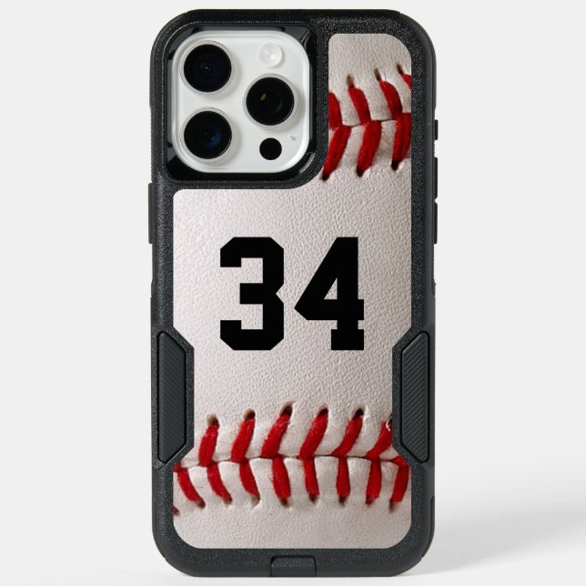 Baseball with Customizable Number Otterbox iPhone Case (Back)