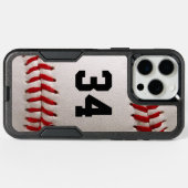 Baseball with Customizable Number Otterbox iPhone Case (Back Horizontal)