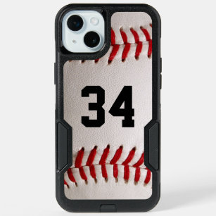 Baseball with Customizable Number iPhone 15 Plus Case