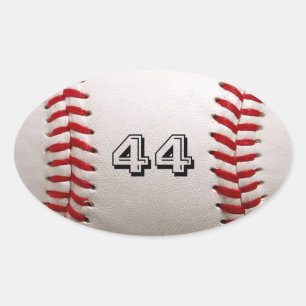 Baseball with Customizable Number Oval Sticker