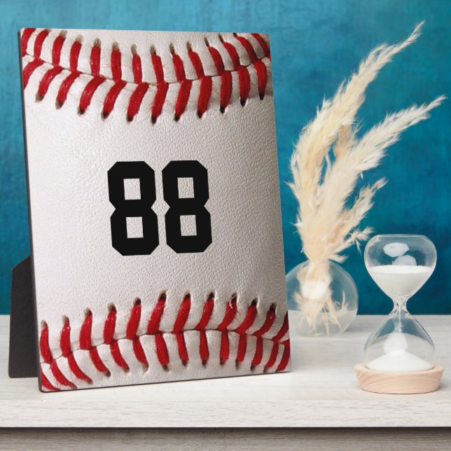 Baseball with Customizable Number Plaque (Side)