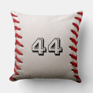 Baseball with Customizable Number Throw Pillow