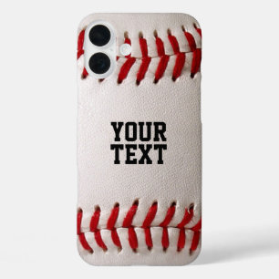 Baseball with Customizable Text iPhone 16 Plus Case