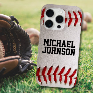 Baseball with Customizable Text iPhone 16 Pro Max Case