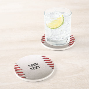 Baseball with Customizable Text Coaster