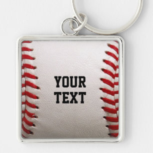 Baseball with Customizable Text Keychain
