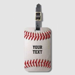 Baseball with Customizable Text Luggage Tag