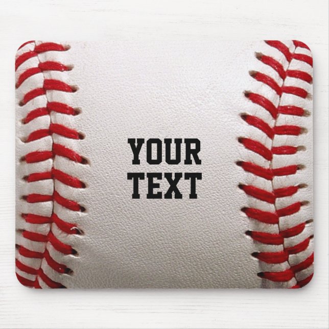 Baseball with Customizable Text Mouse Pad (Front)