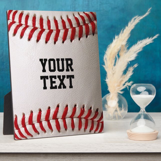 Baseball with Customizable Text Plaque (Side)