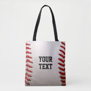 Baseball with Customizable Text Tote Bag