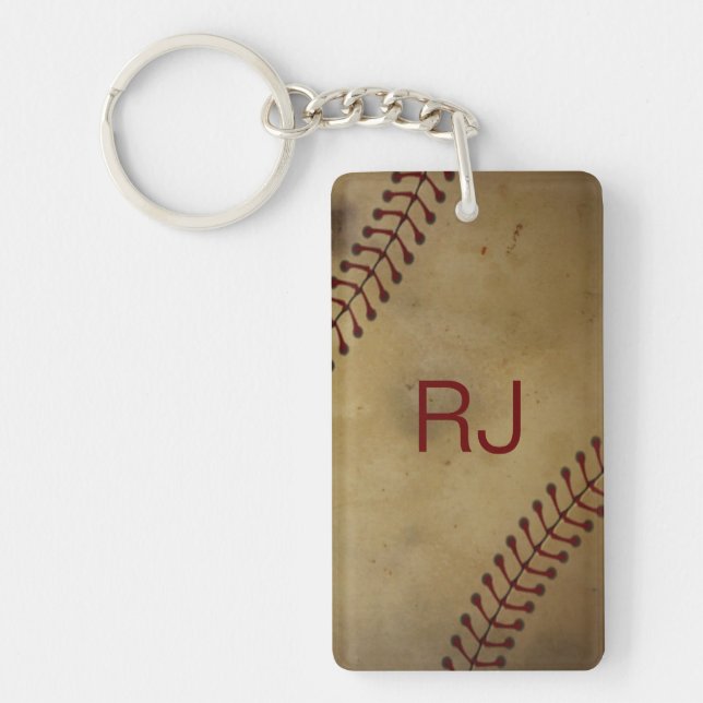 Baseball with Monogram Keychain (Front)