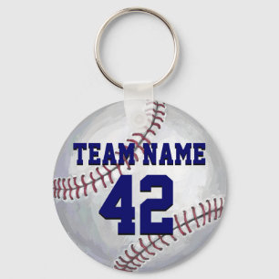 Baseball with Name and Number Keychain