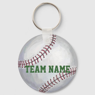 Baseball with Name and Number Keychain