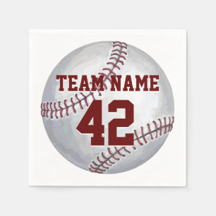 Baseball with Name and Number Napkin