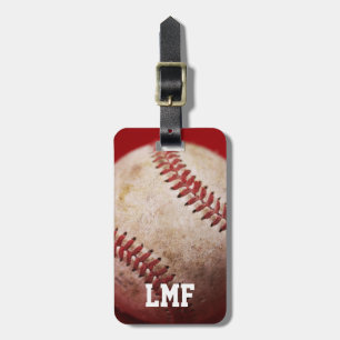 Baseball with Personalized Monogram Luggage Tag