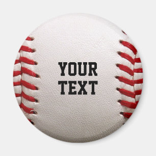 Baseball with Personalized Name Magnet