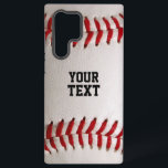 Baseball with Personalized Name Samsung Galaxy Case<br><div class="desc">A macro photograph of a brand new Baseball with red stitching. Perfect gift for the baseball or softball sports fan.</div>